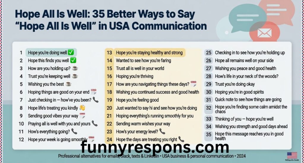 Hope All Is Well: 35 Better Ways to Say “Hope All Is Well” in USA Communication