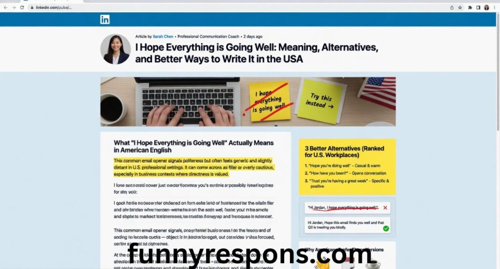 I Hope Everything is Going Well: Meaning, Alternatives, and Better Ways to Write It in the USA