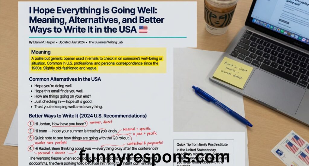 I Hope Everything is Going Well: Meaning, Alternatives, and Better Ways to Write It in the USA