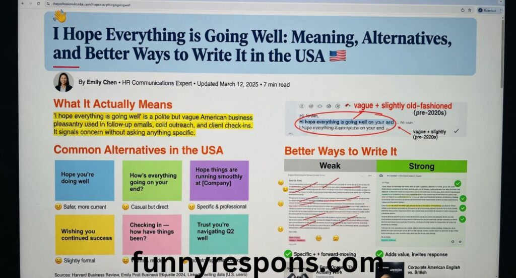 I Hope Everything is Going Well: Meaning, Alternatives, and Better Ways to Write It in the USA
