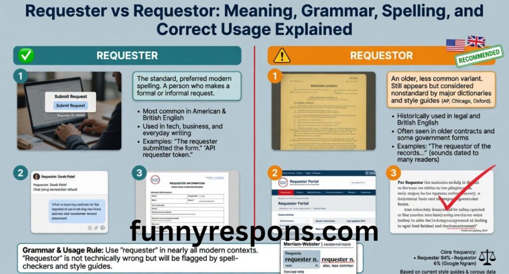 Requester vs Requestor: Meaning, Grammar, Spelling, and Correct Usage Explained