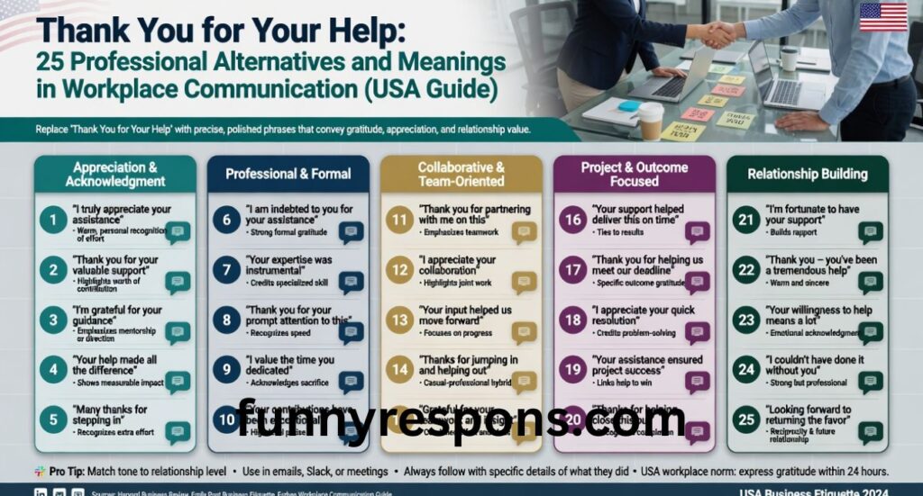 Thank You for Your Help: 25 Professional Alternatives and Meanings in Workplace Communication (USA Guide)