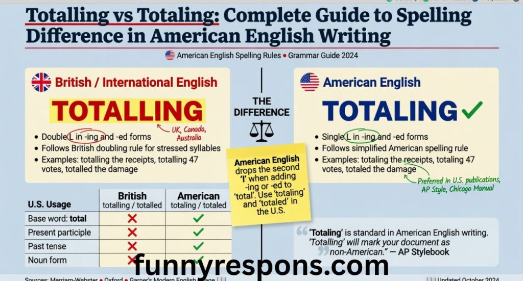 Totalling vs Totaling: Complete Guide to Spelling Difference in American English Writing