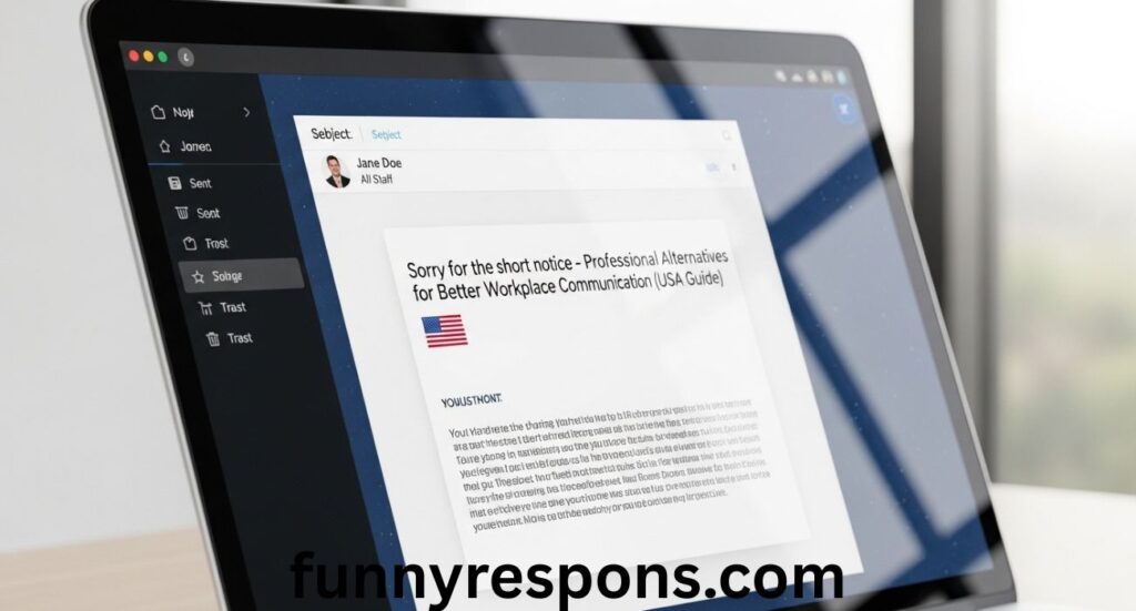Sorry for the short notice in an email – Professional Alternatives for Better Workplace Communication (USA Guide)