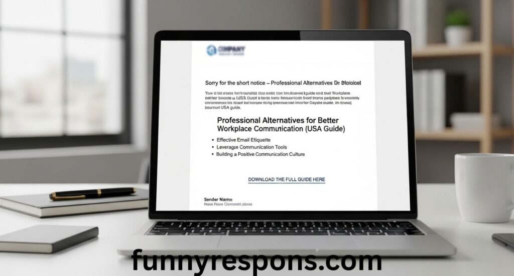 Sorry for the short notice in an email – Professional Alternatives for Better Workplace Communication (USA Guide)