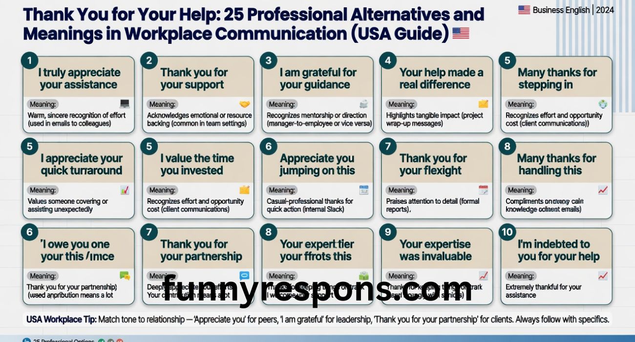 Thank You for Your Help: 25 Professional Alternatives and Meanings in Workplace Communication (USA Guide)